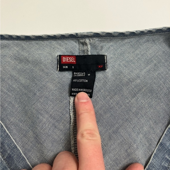 DIESEL tie back denim dress - Picture 2 of 5